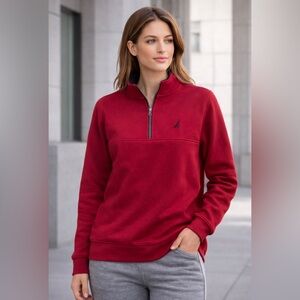 Nautica red/navy quarter zip🛶